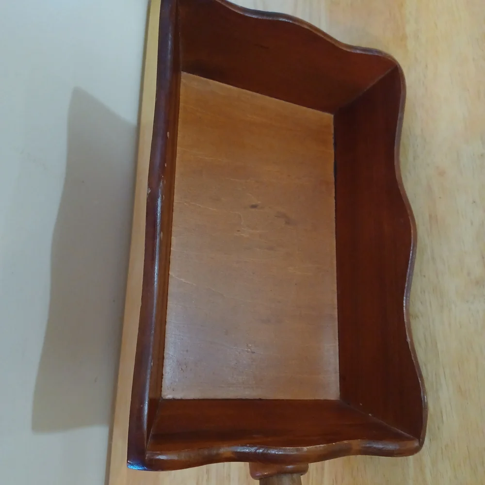 Vintage Unique Japanese Carved Wood Tray, Basket Decor/ HARD TO FIND.